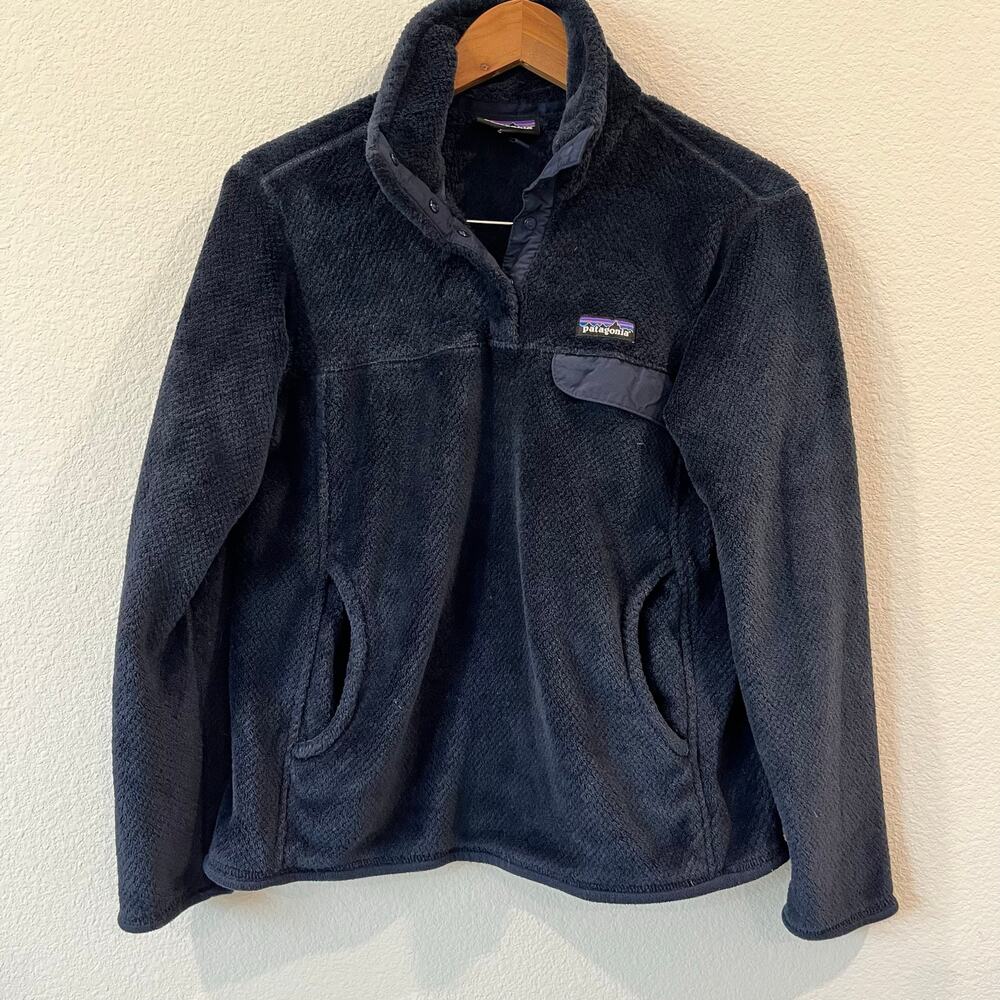 Patagonia Womens Re-Tool Snap-T Fleece Pullover Navy Blue 1/4 Snap | Size Medium